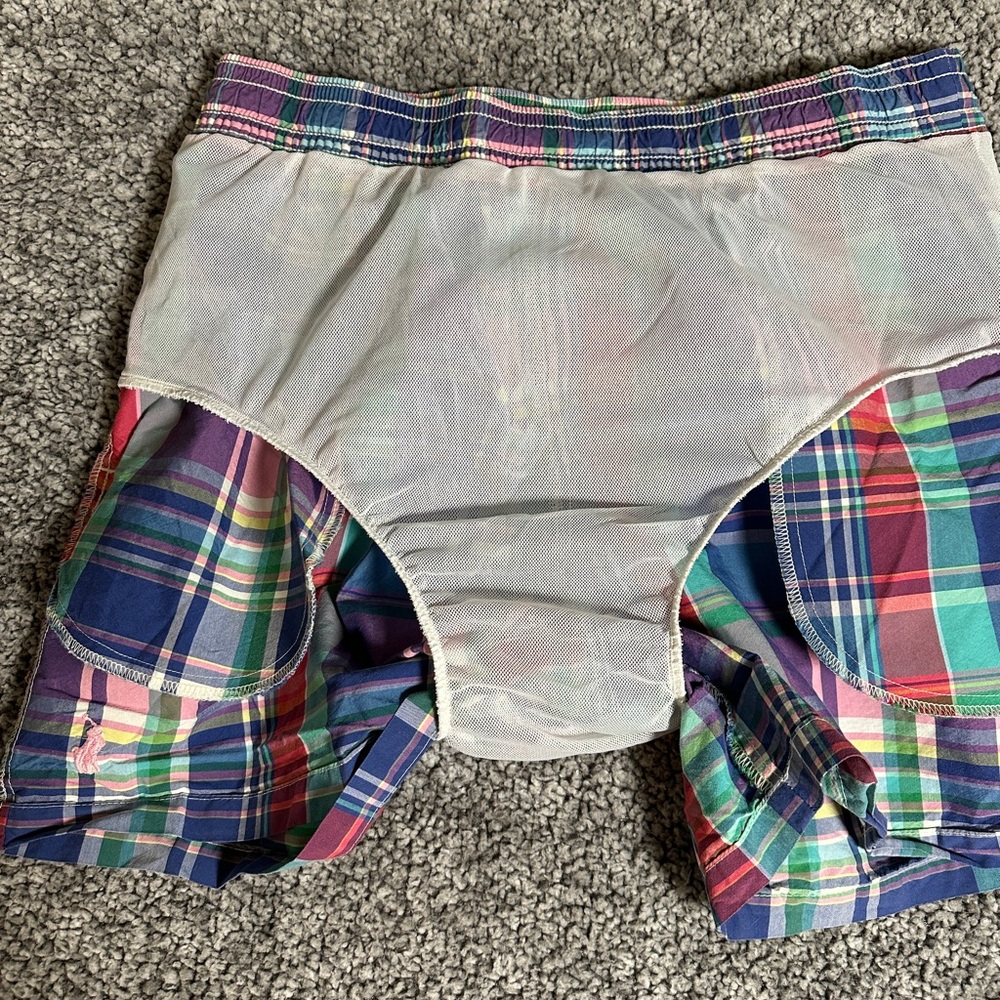 Polo Ralph Lauren Men's Swim Trunks Large Preppy Classic Multicolor Plaid - Picture 8 of 9